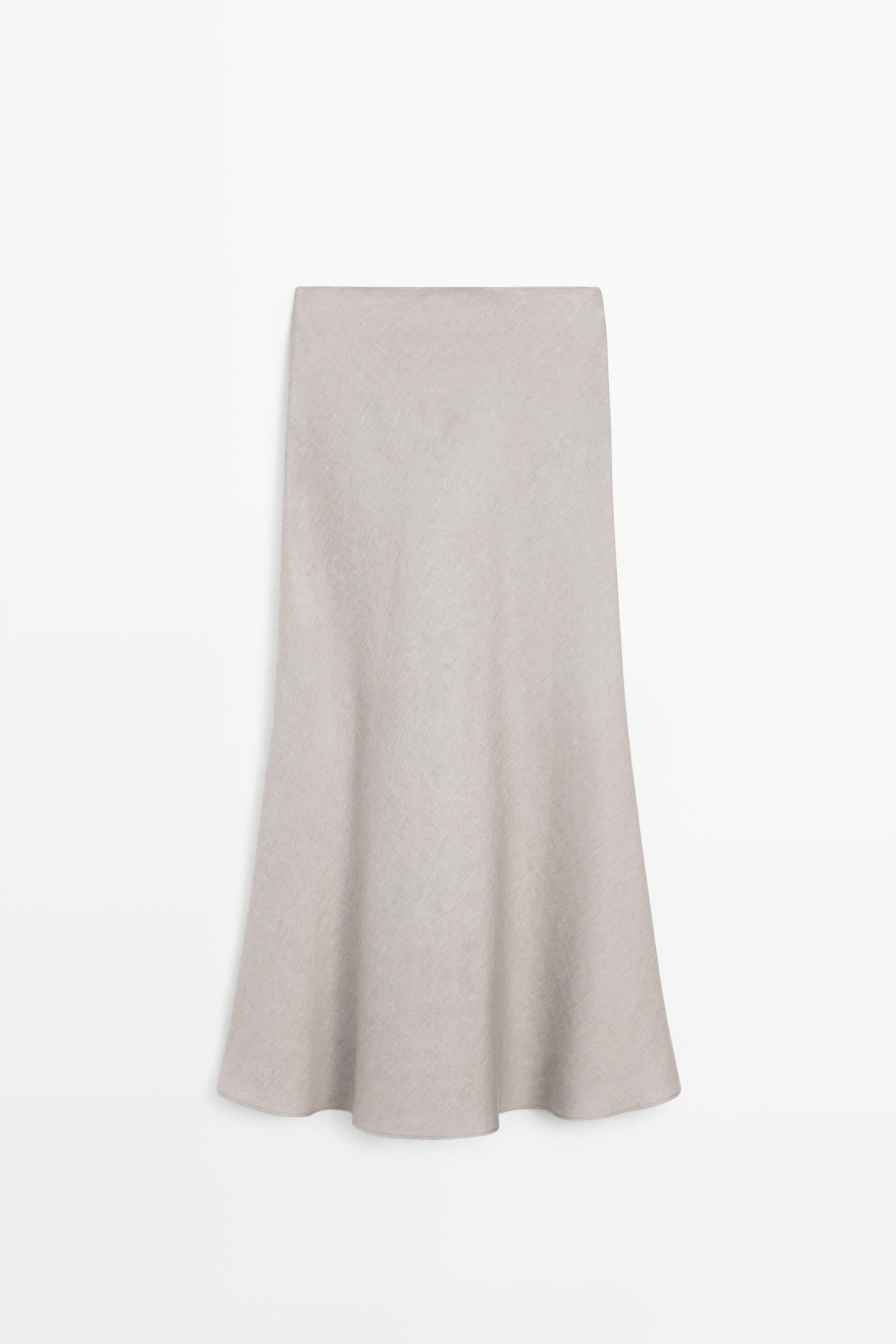STUDIO Linen Blend Flounce Skirt